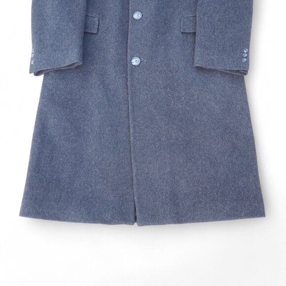 Nino Cerruti Cashmere Wool Blend Vintage 3 Button Overcoat Dark Grey Men's 42L - Picture 11 of 13